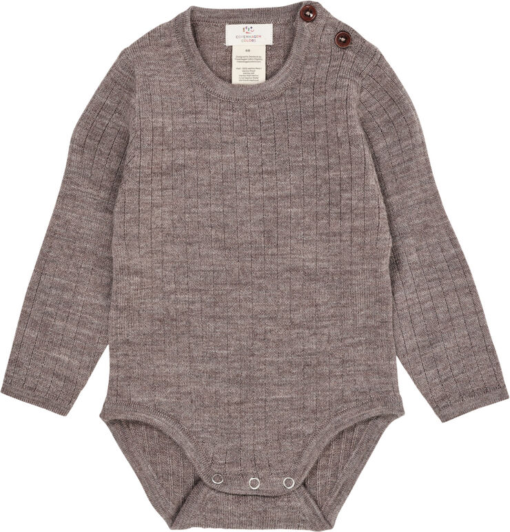 MERINO LS RIB BODYSTOCKING