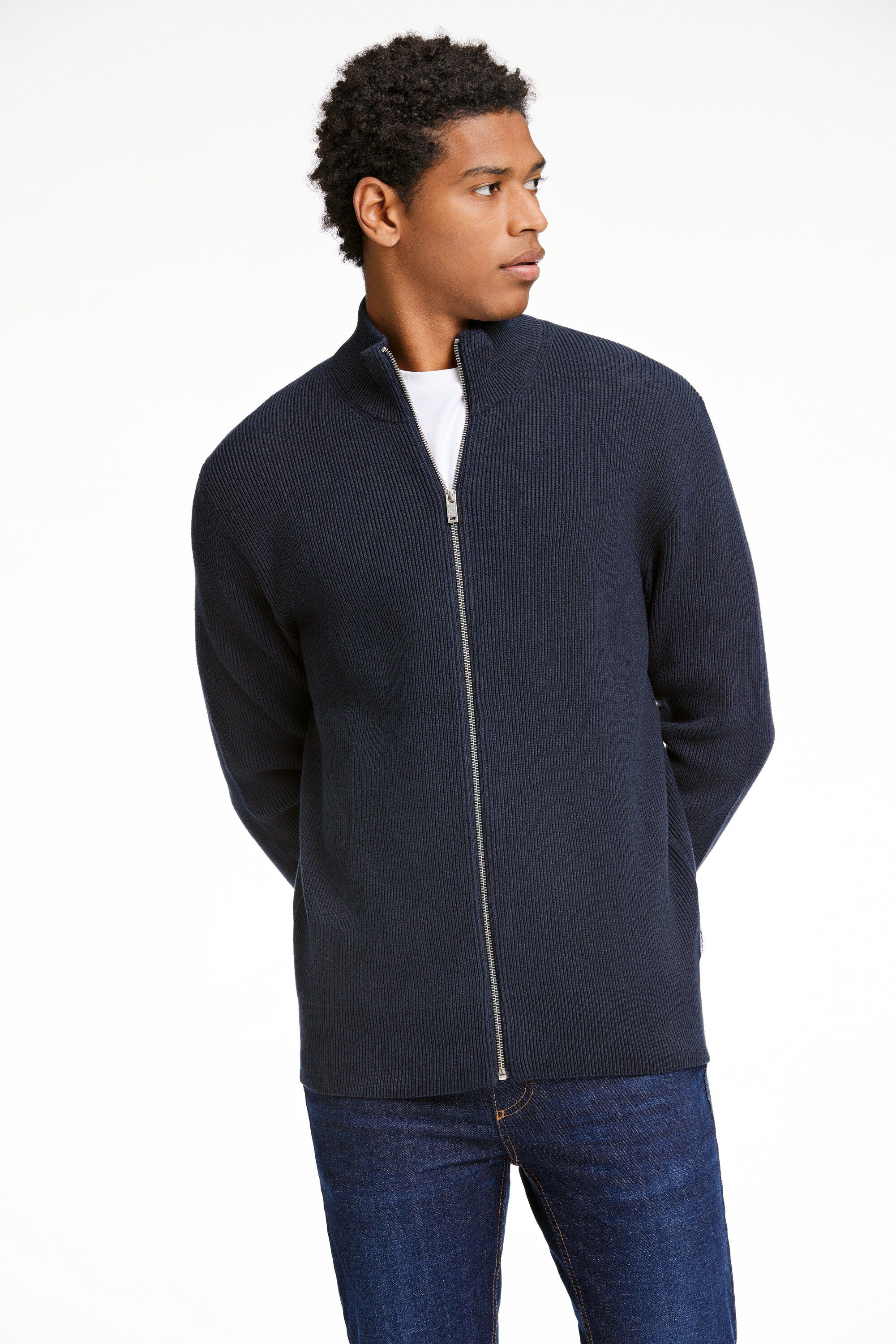 Knitted zip cardigan