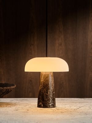 Glossy Mini Portable | Bordlampe | Gr&aring; brun
