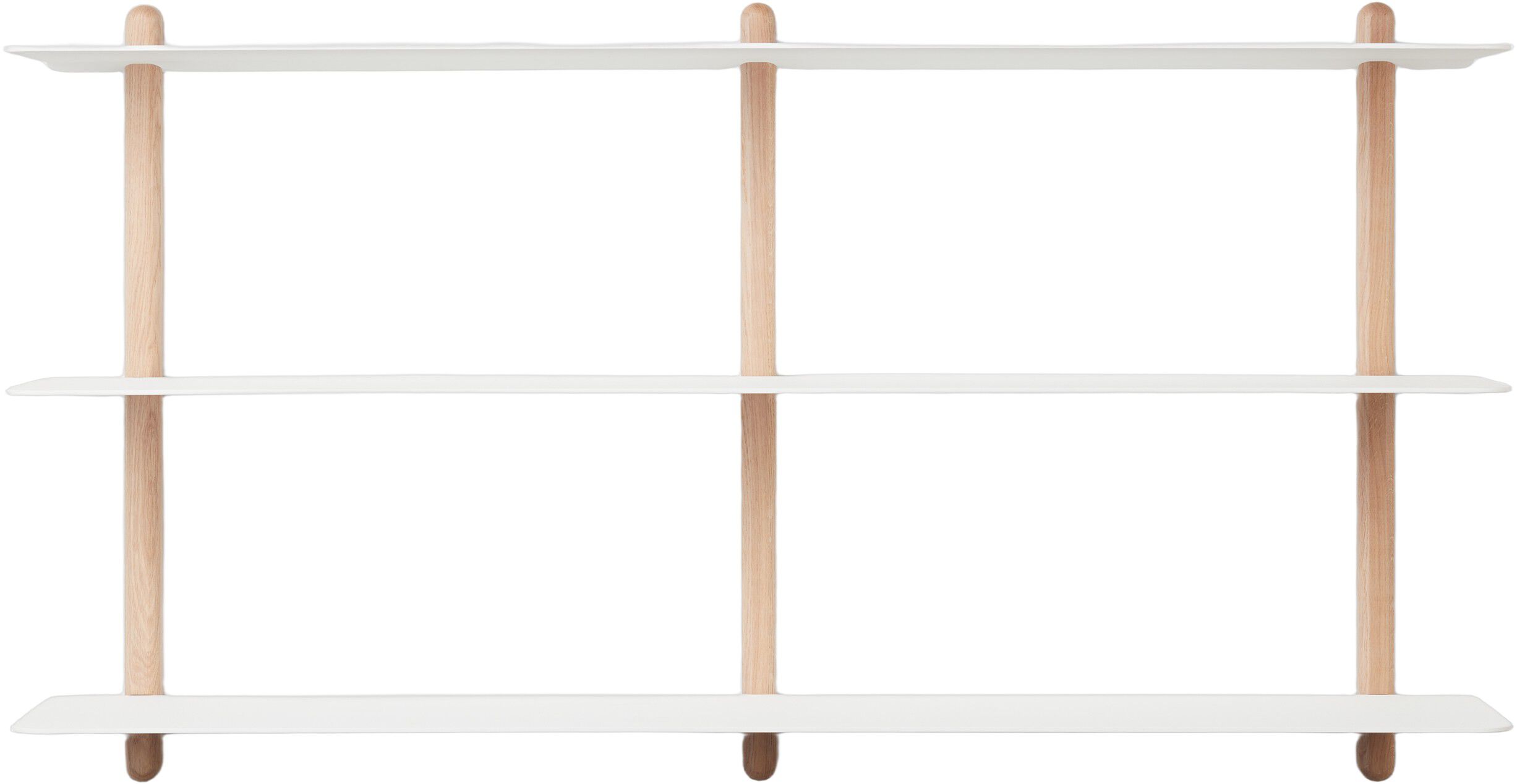 Nivo hylde stor D lys eg/ hvid