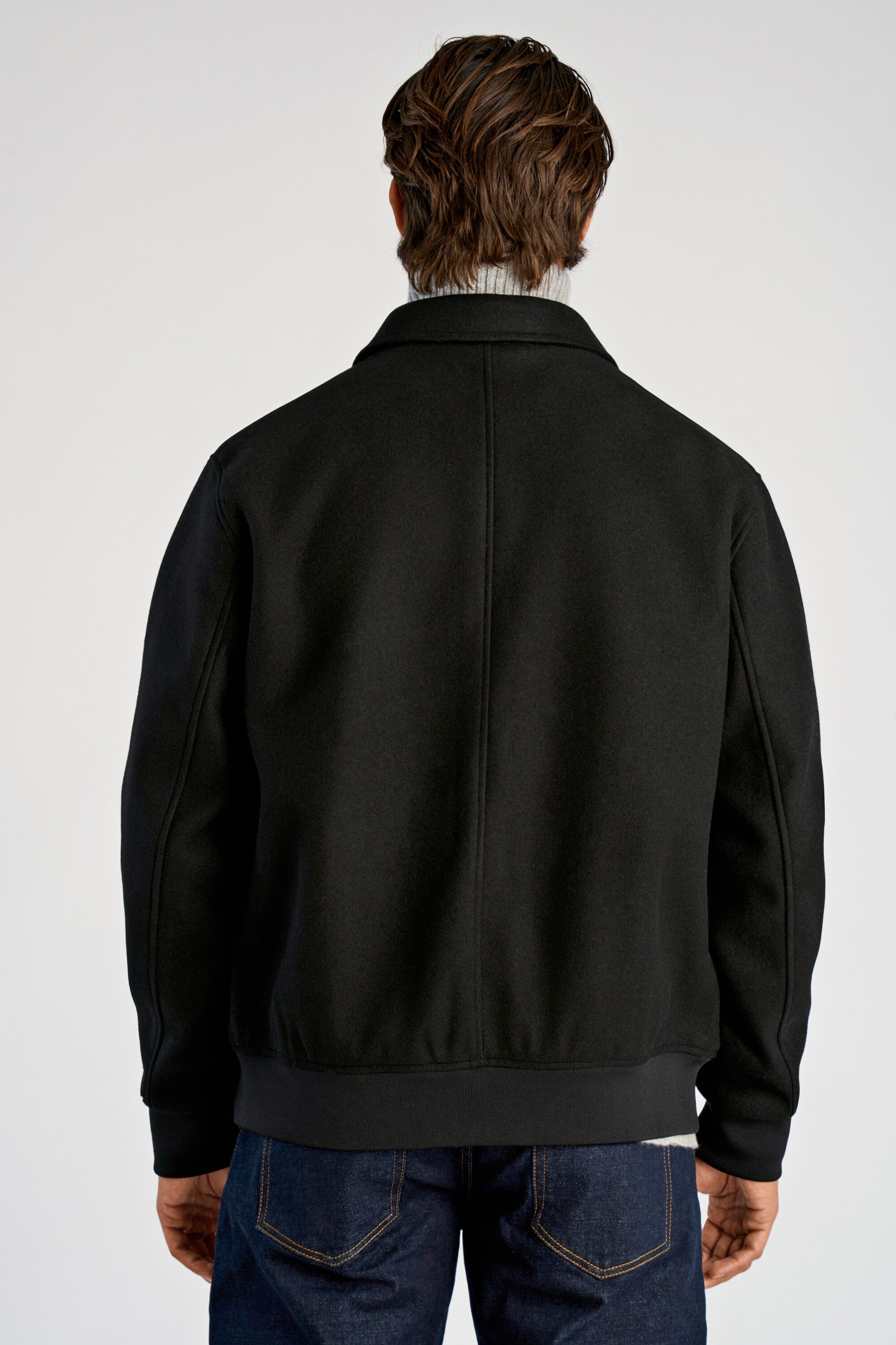 Wool look zip-through jacket