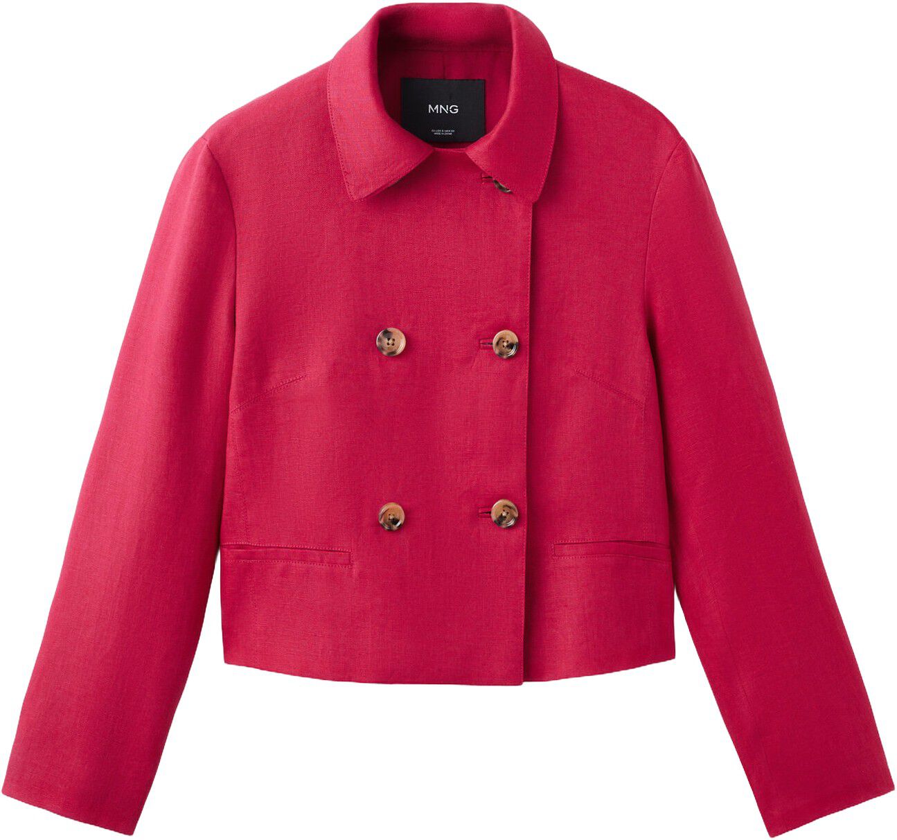 Double-breasted linen jacket