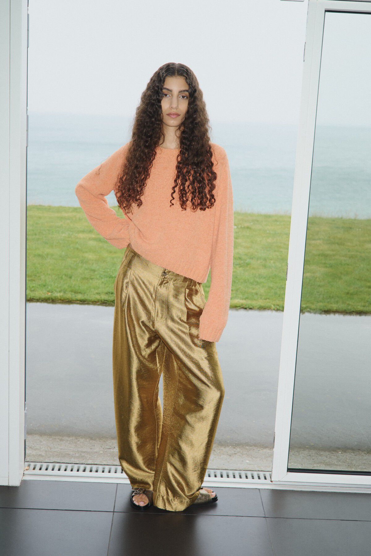 Woven gold pants - Thalia