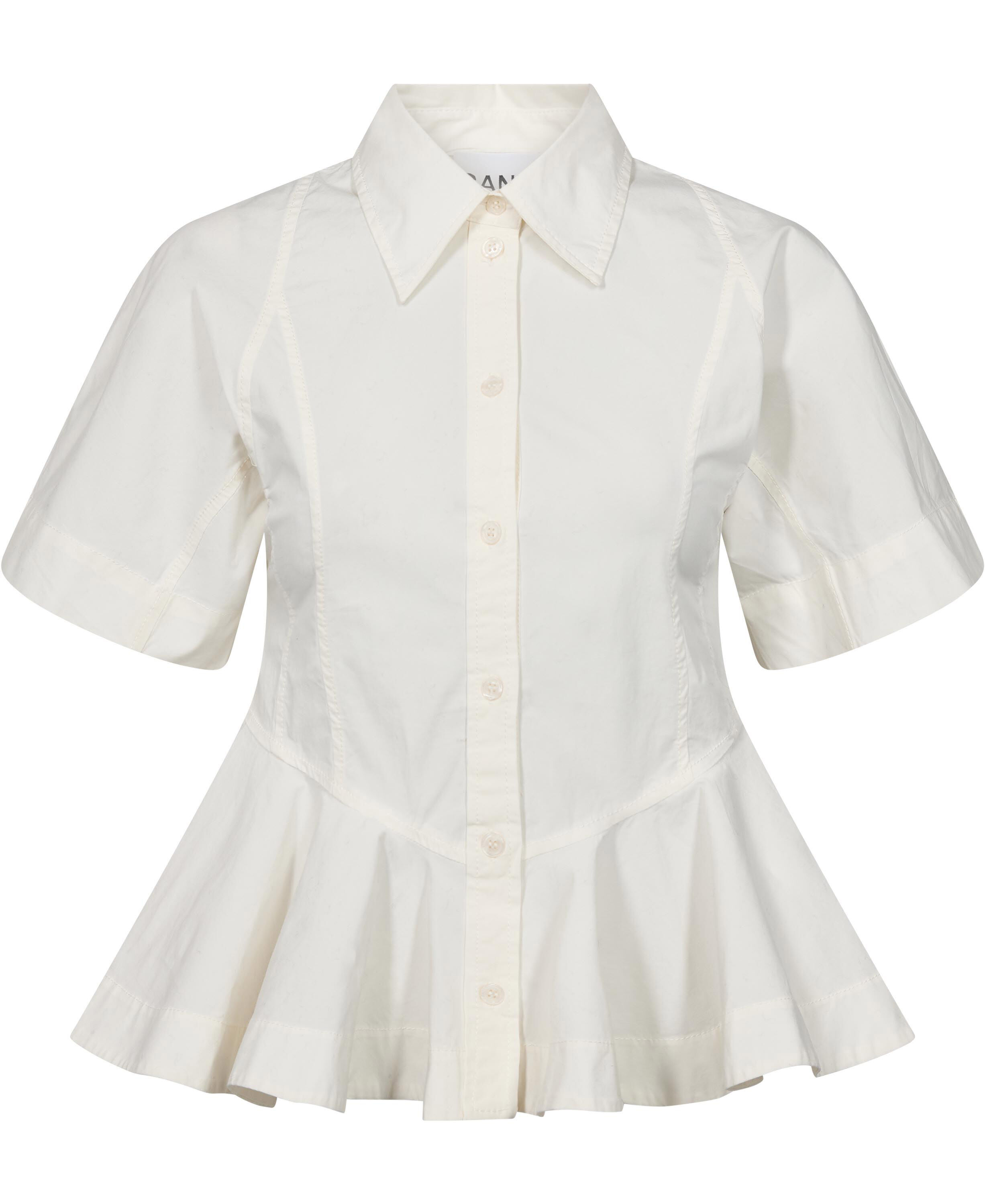 Stretch Cotton Peplum Shirt