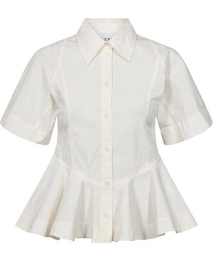 Stretch Cotton Peplum Shirt