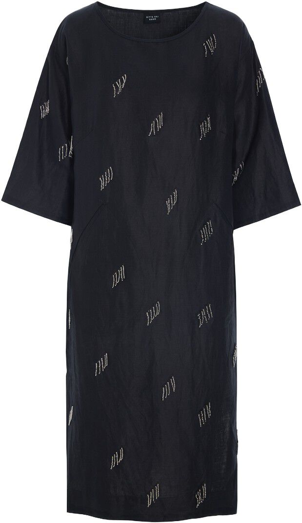 Airy linen kjole med perler