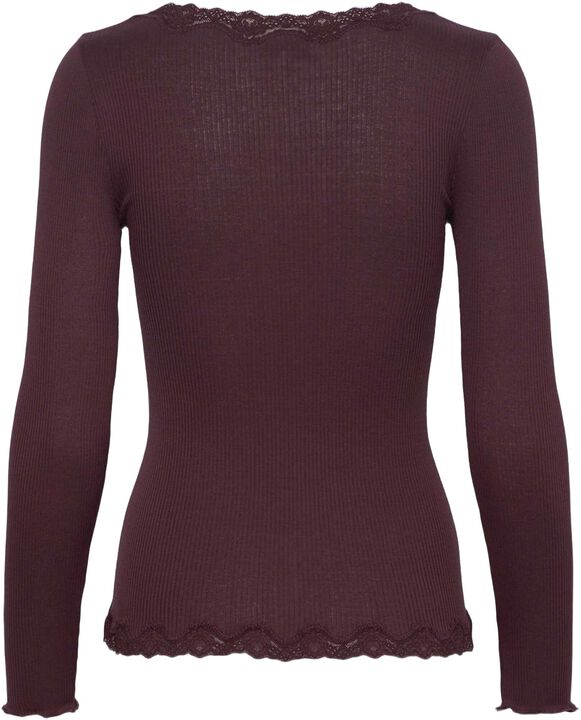 RWBabette Silk LS V-neck Lace Cardigan