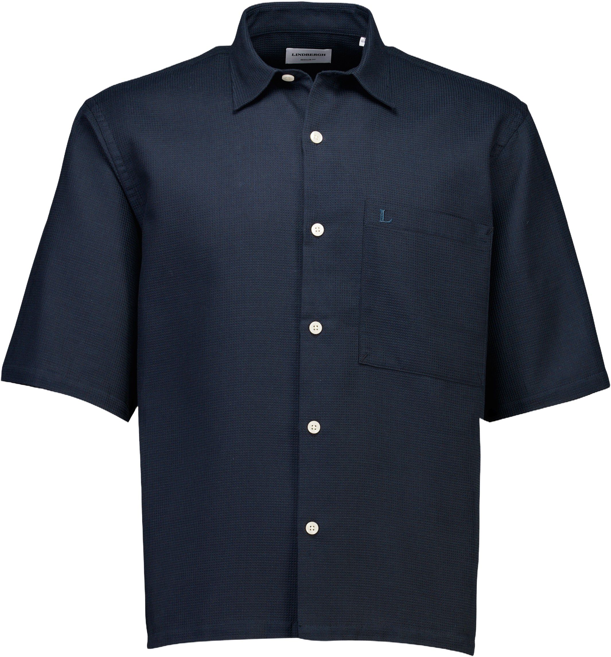 Solid dobby cotton shirt S/S