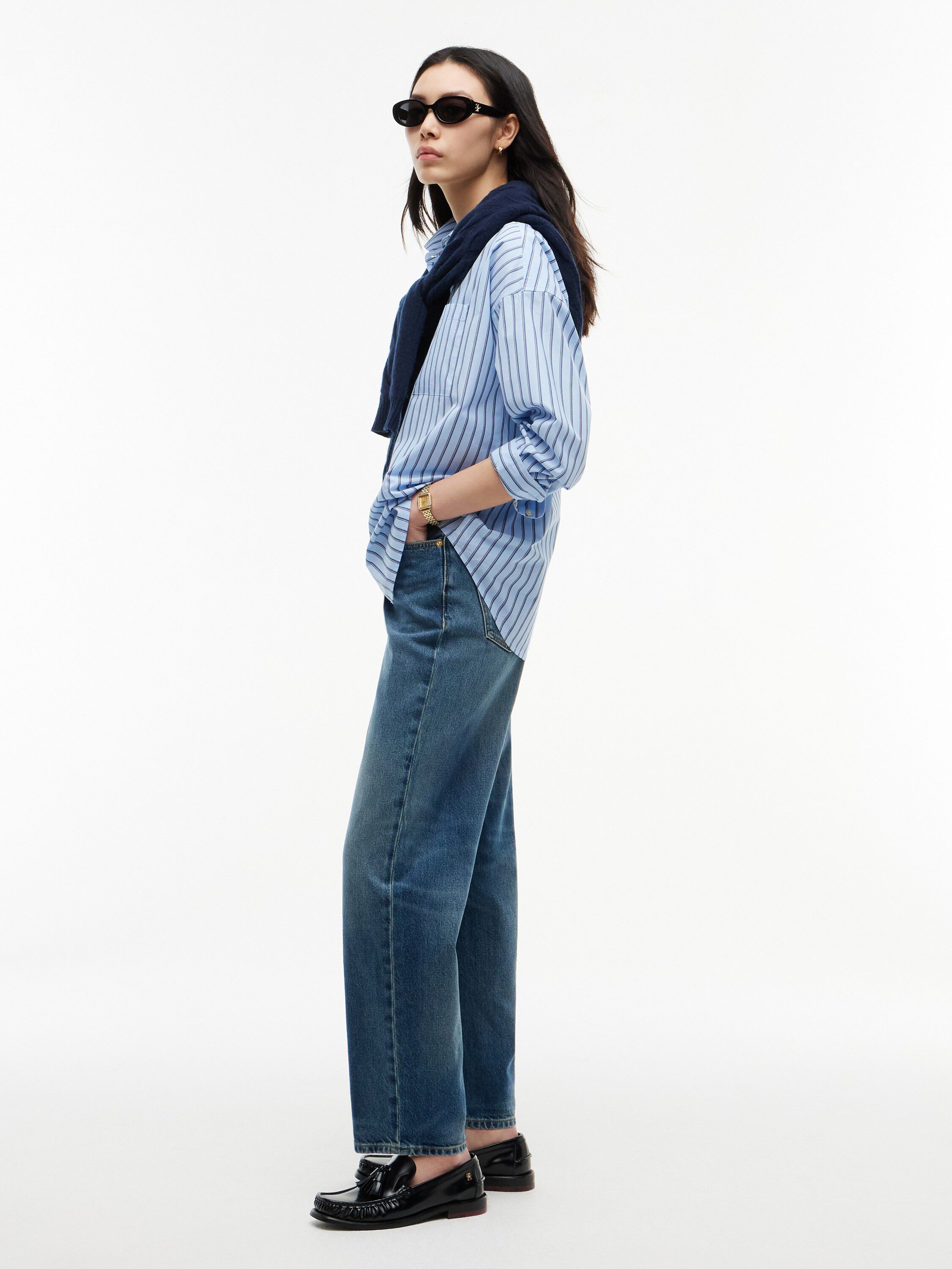 Jackie High Rise Tapered Horsebit Ankle Jeans