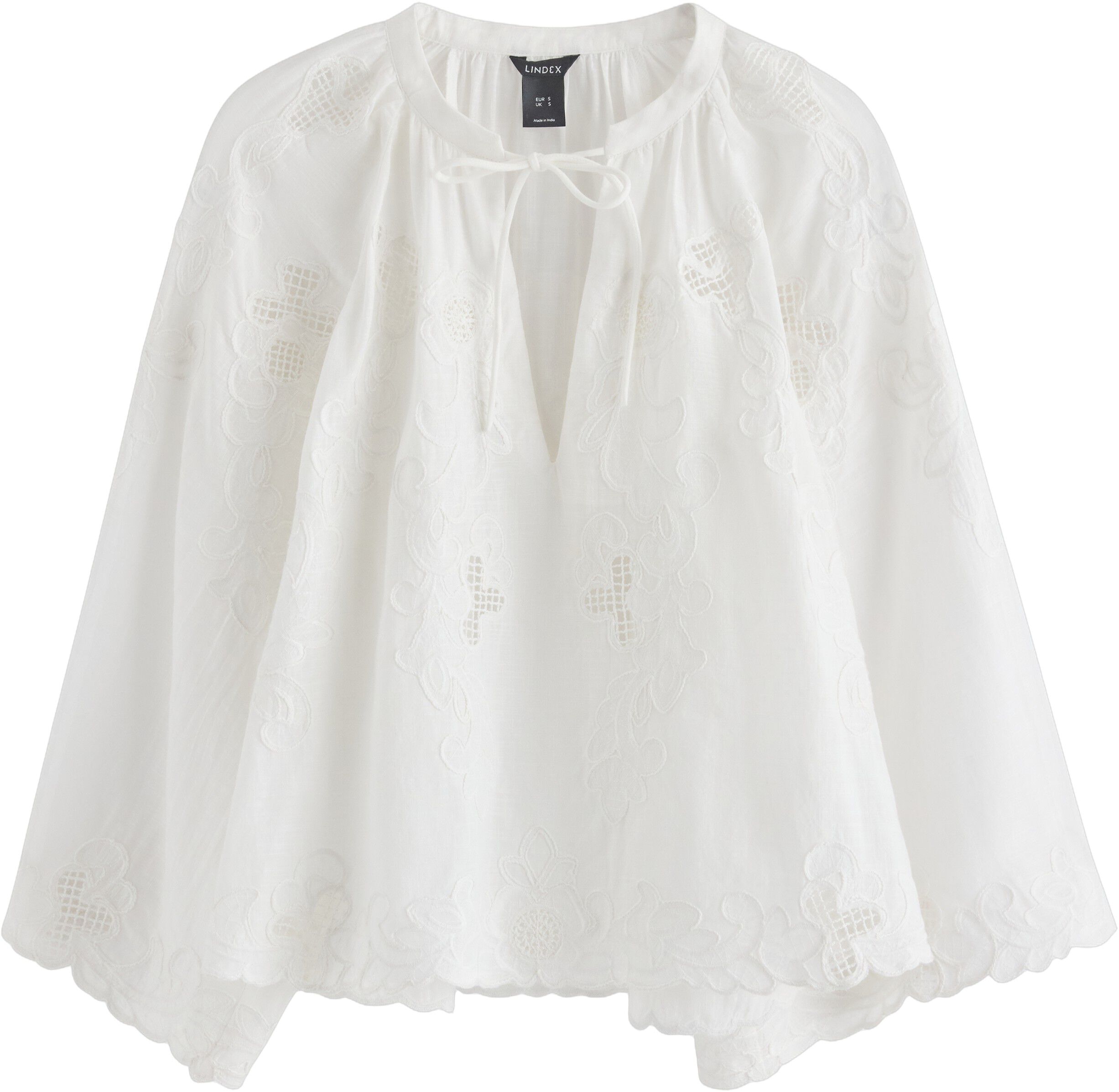 Embroidered blouse in woven cotton