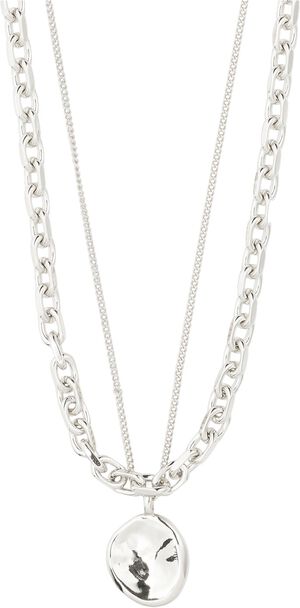 SPARKLE halskæde, 2-i-ét sæt, sølvbelagt