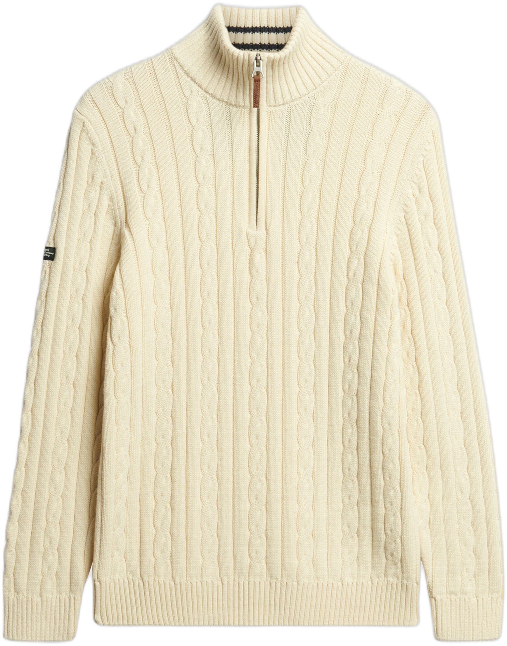 PREPPY COTTON CABLE HALF ZIP