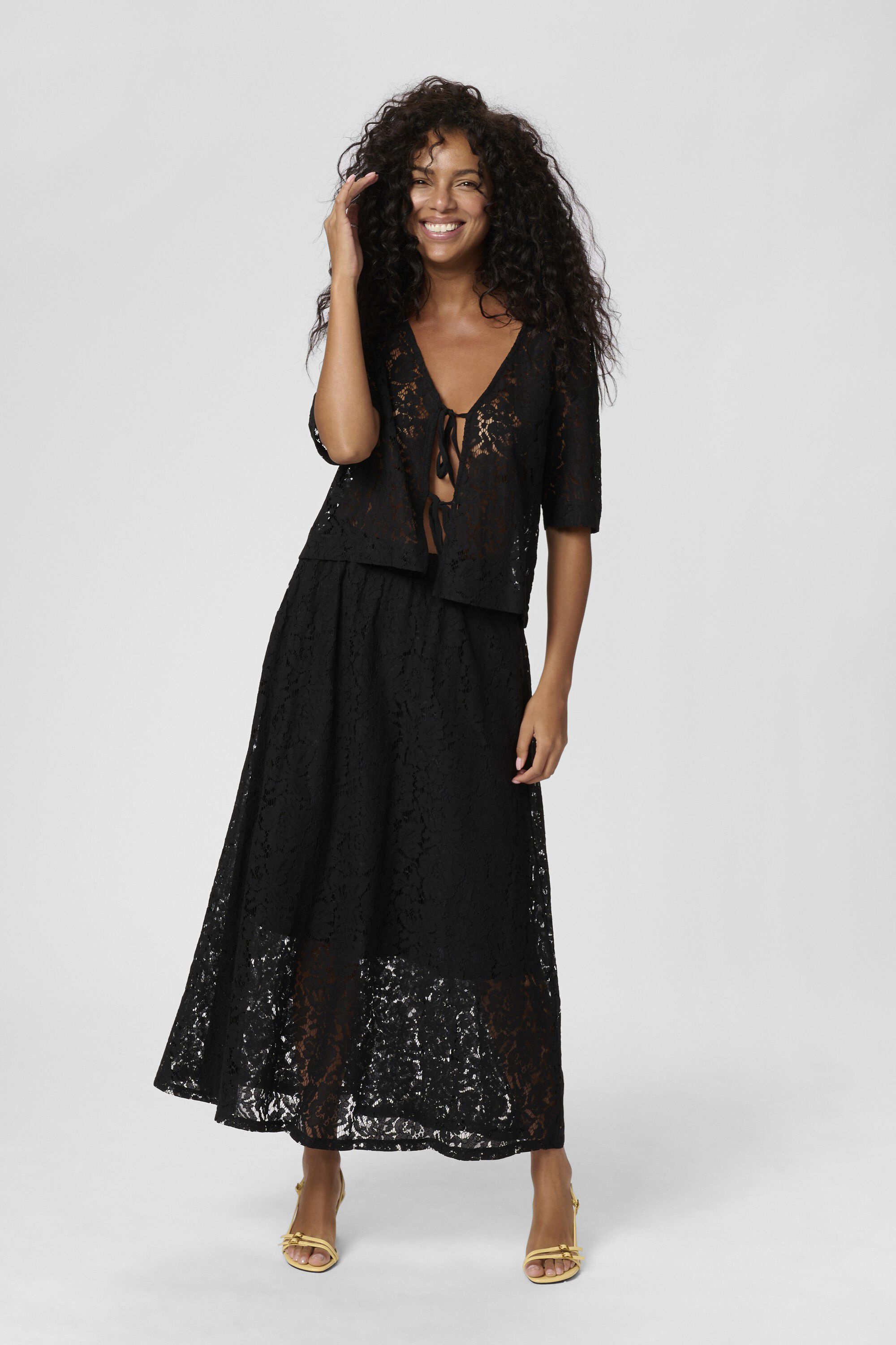 KAnomi Bow Lace Blouse