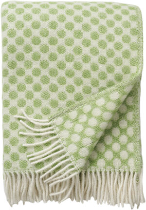 Uldplaid Gotland dot green