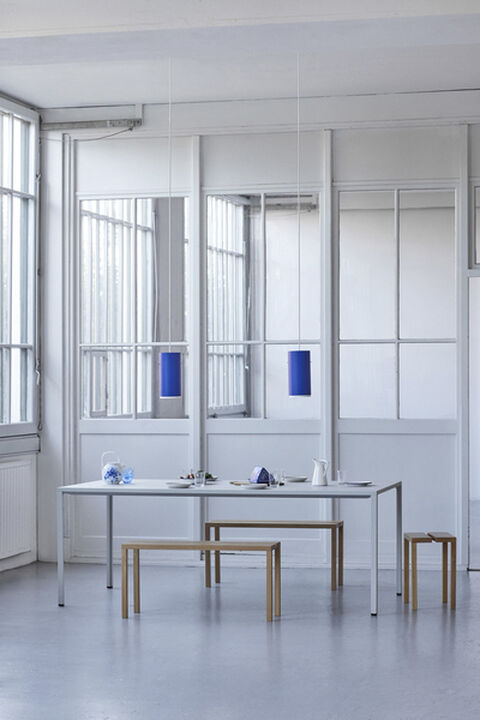 Tube Pendant, Deep Blue, Large