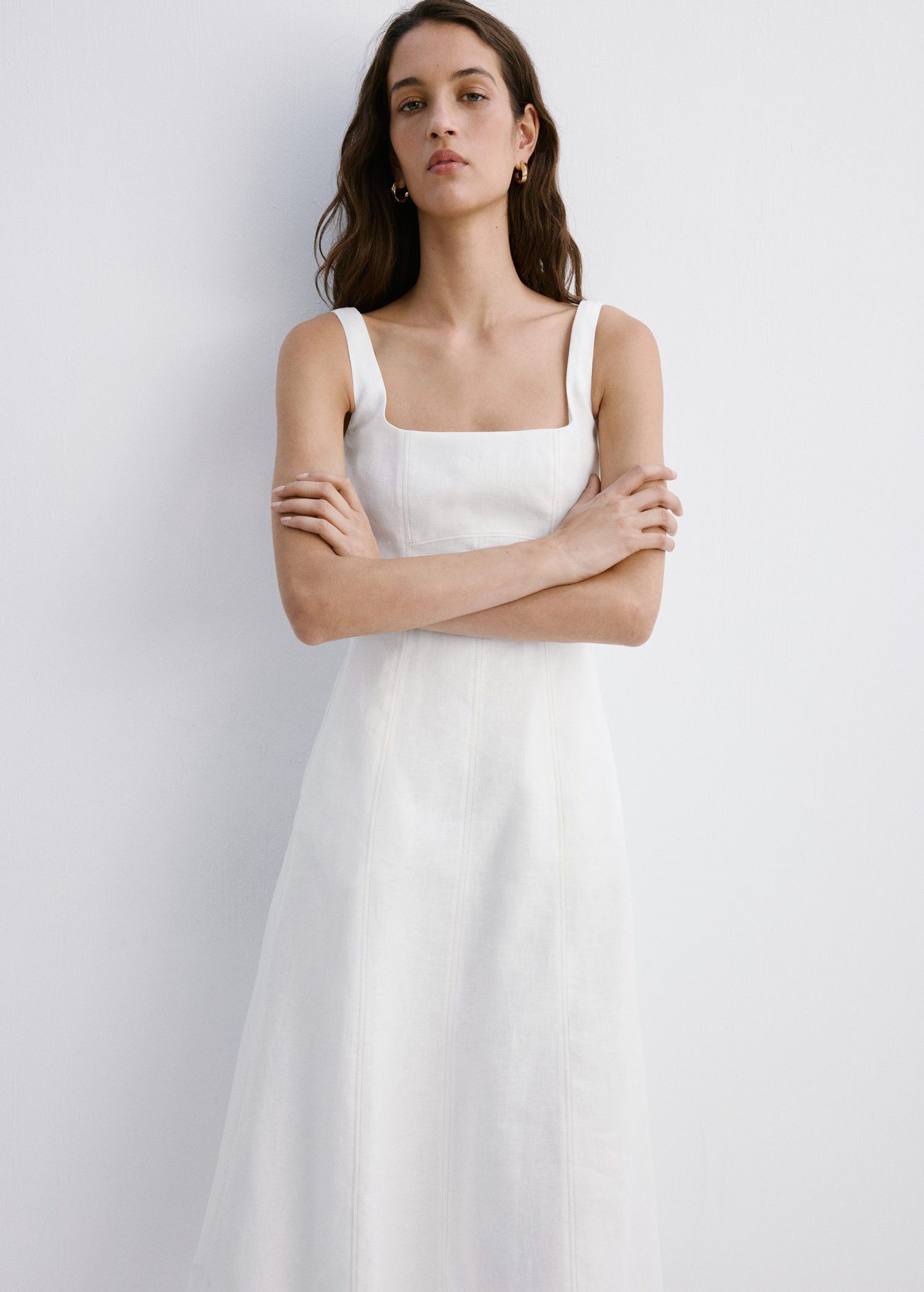 A-line linen dress