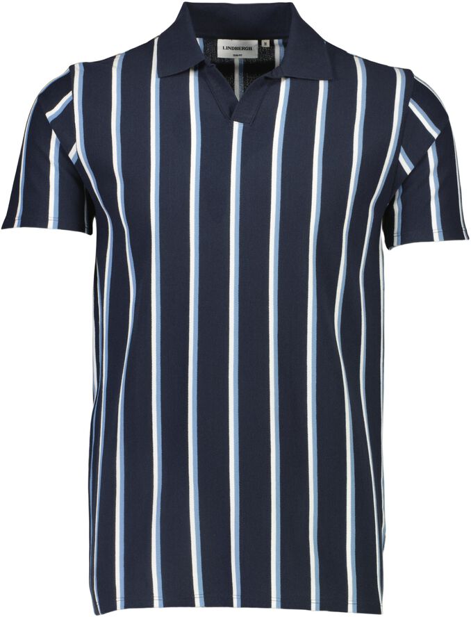 Striped piqué polo shirt S/S
