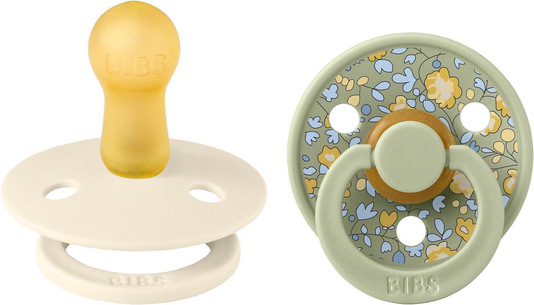 BIBS x Liberty 2 PACK Colour Eloise Latex Size 2 Sage Mix