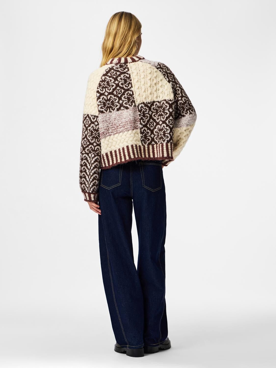 Pcfusion Ls O-Neck Colorblock Knit Bc