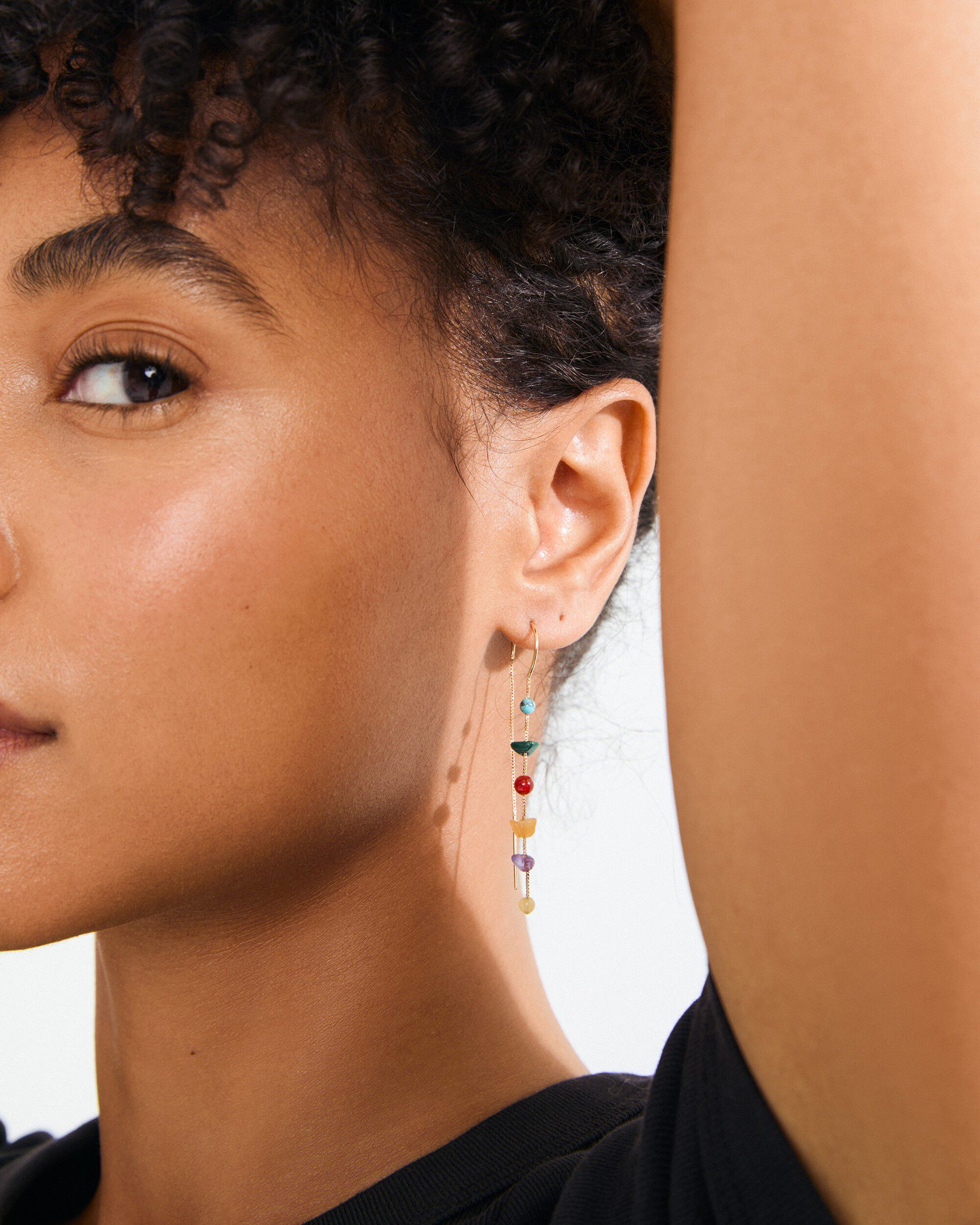 HERE earrings gold-plated/multi