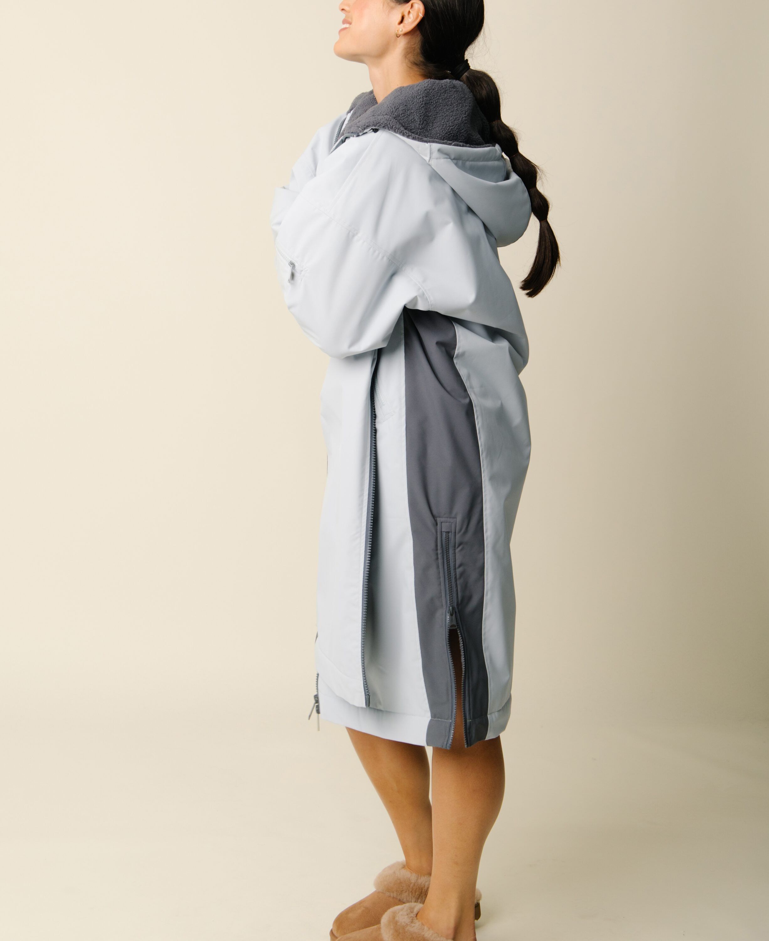 Nordic Fleece Changing Robe - Grey