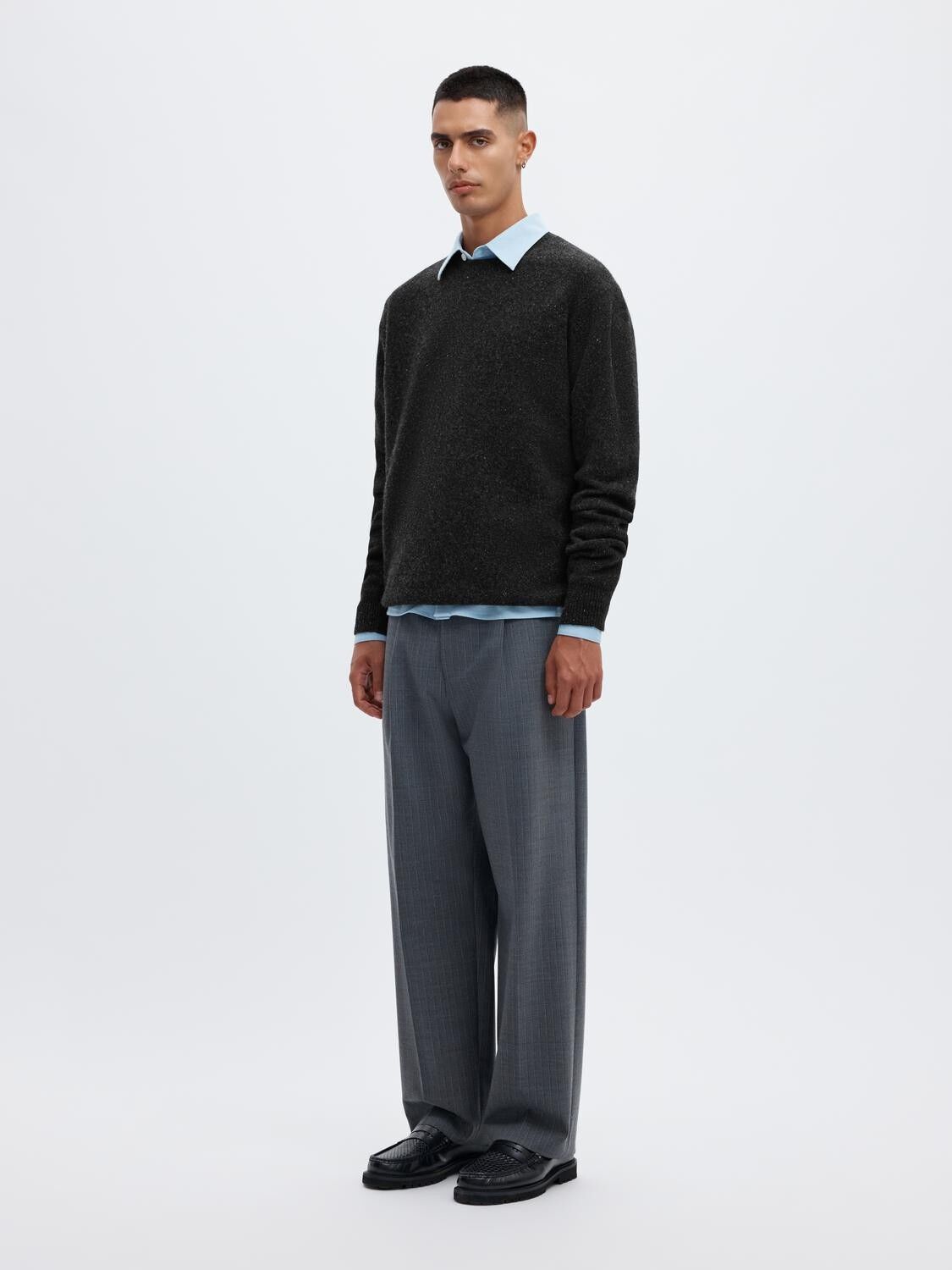 ANRRAGI LS KNIT WOOL CREW NECK