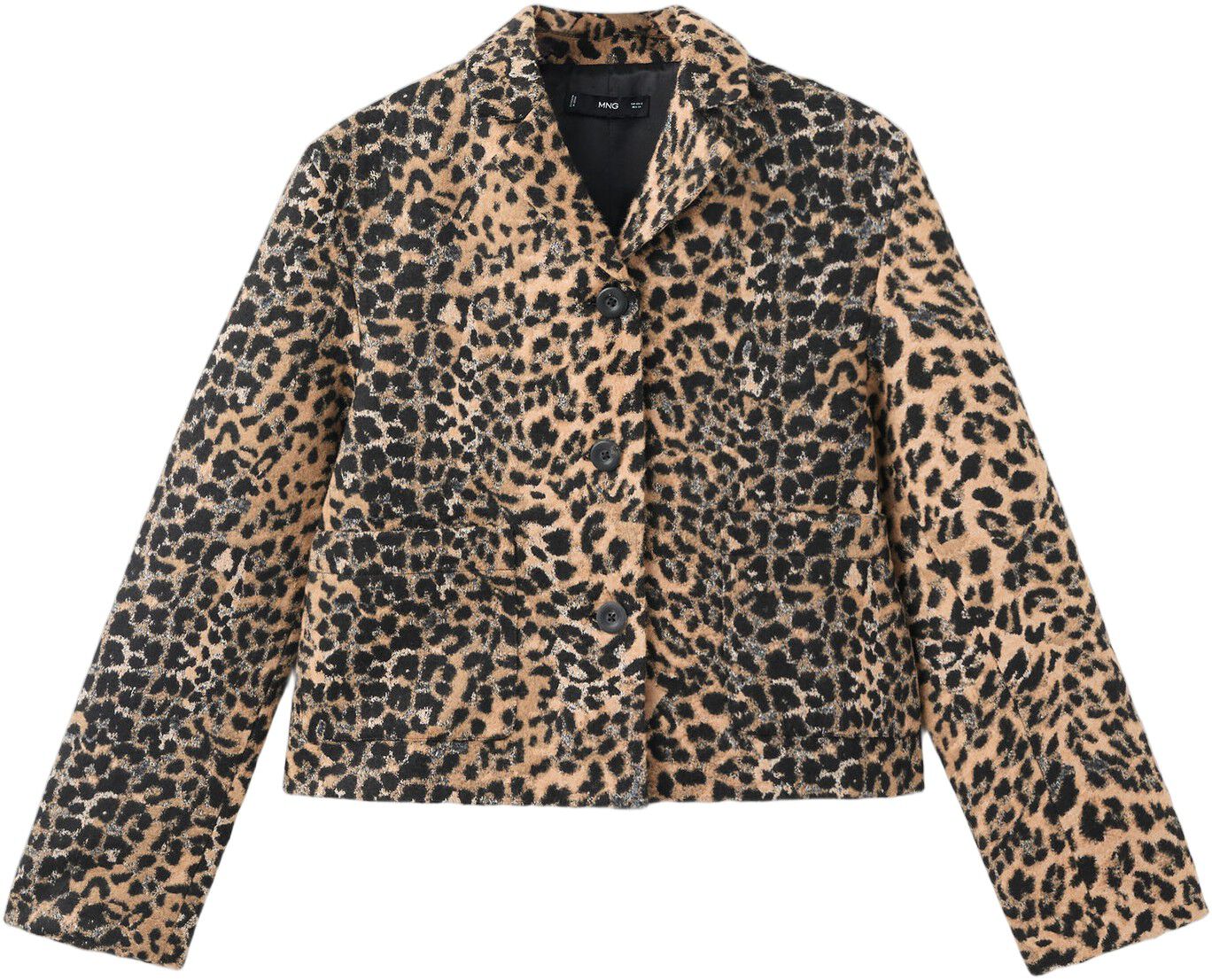 Leopard-print jacket with buttons