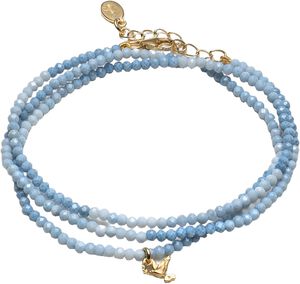 Peace Blue Wrap Pearl Bracelet and Necklace
