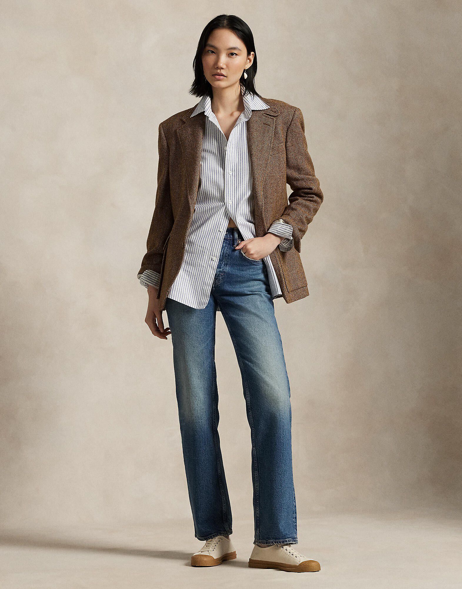 Stretch Slim Fit Striped Oxford Shirt