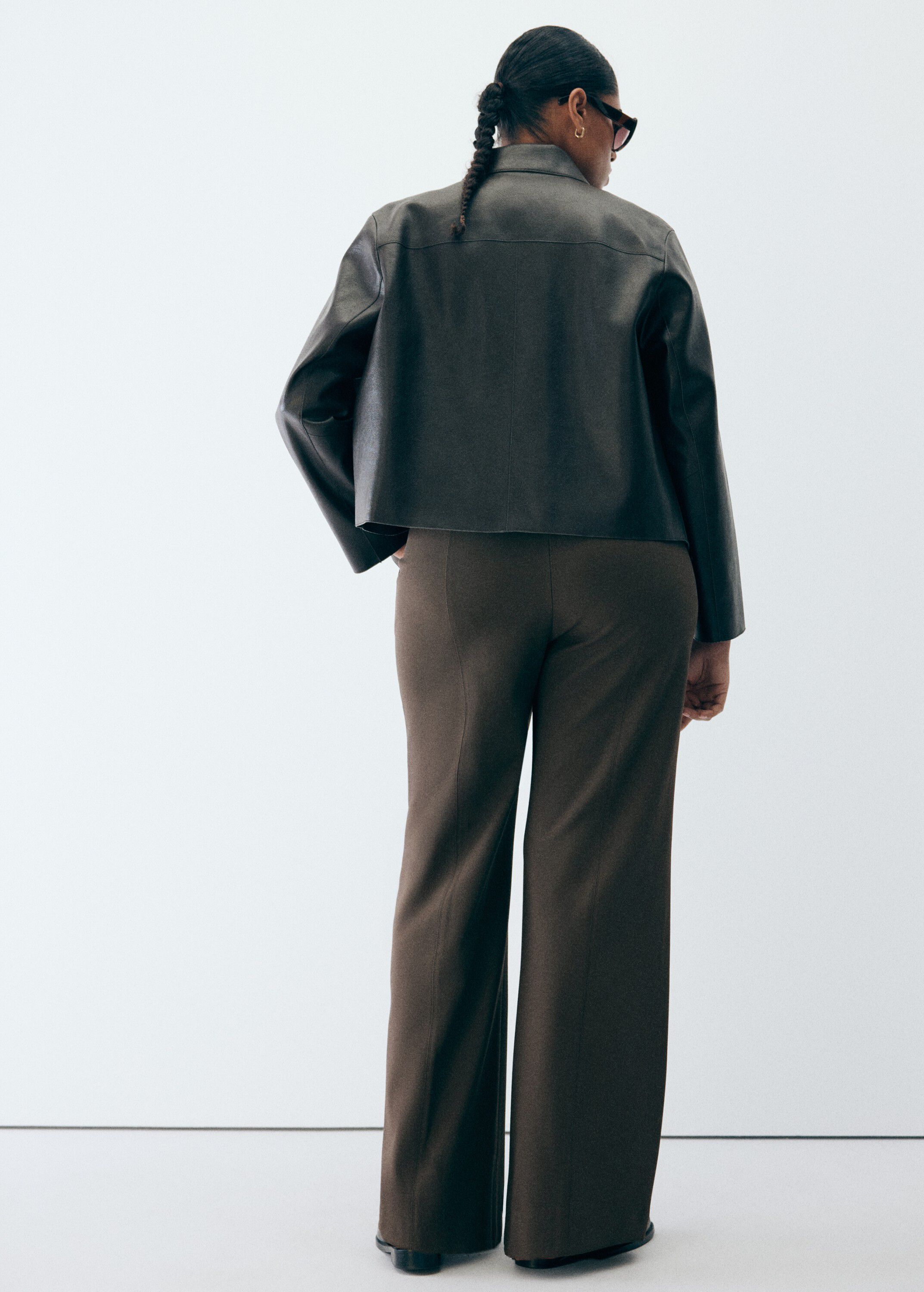 Flared trousers with seams