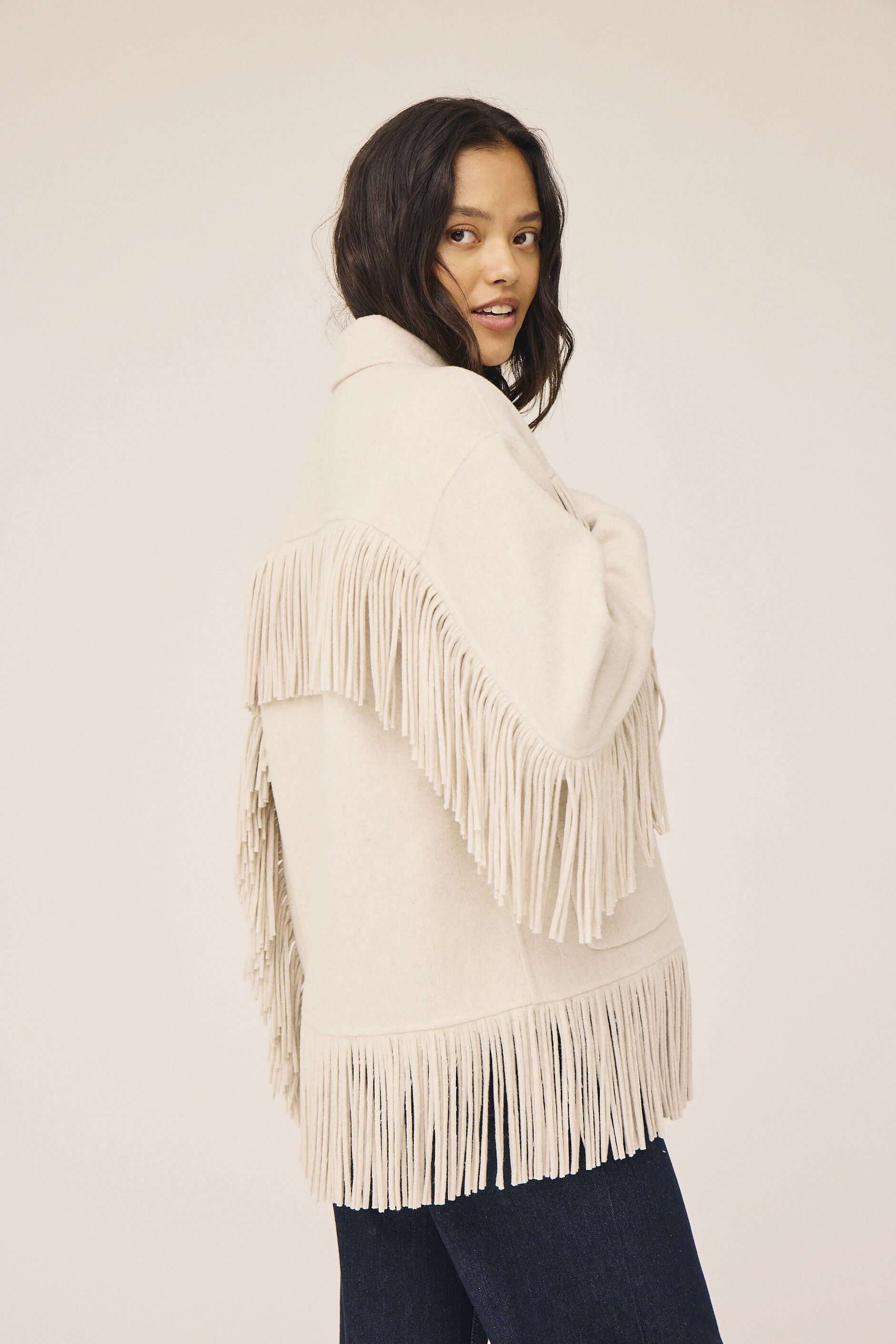 Reeva 14 Jacket with Fringes - GRS