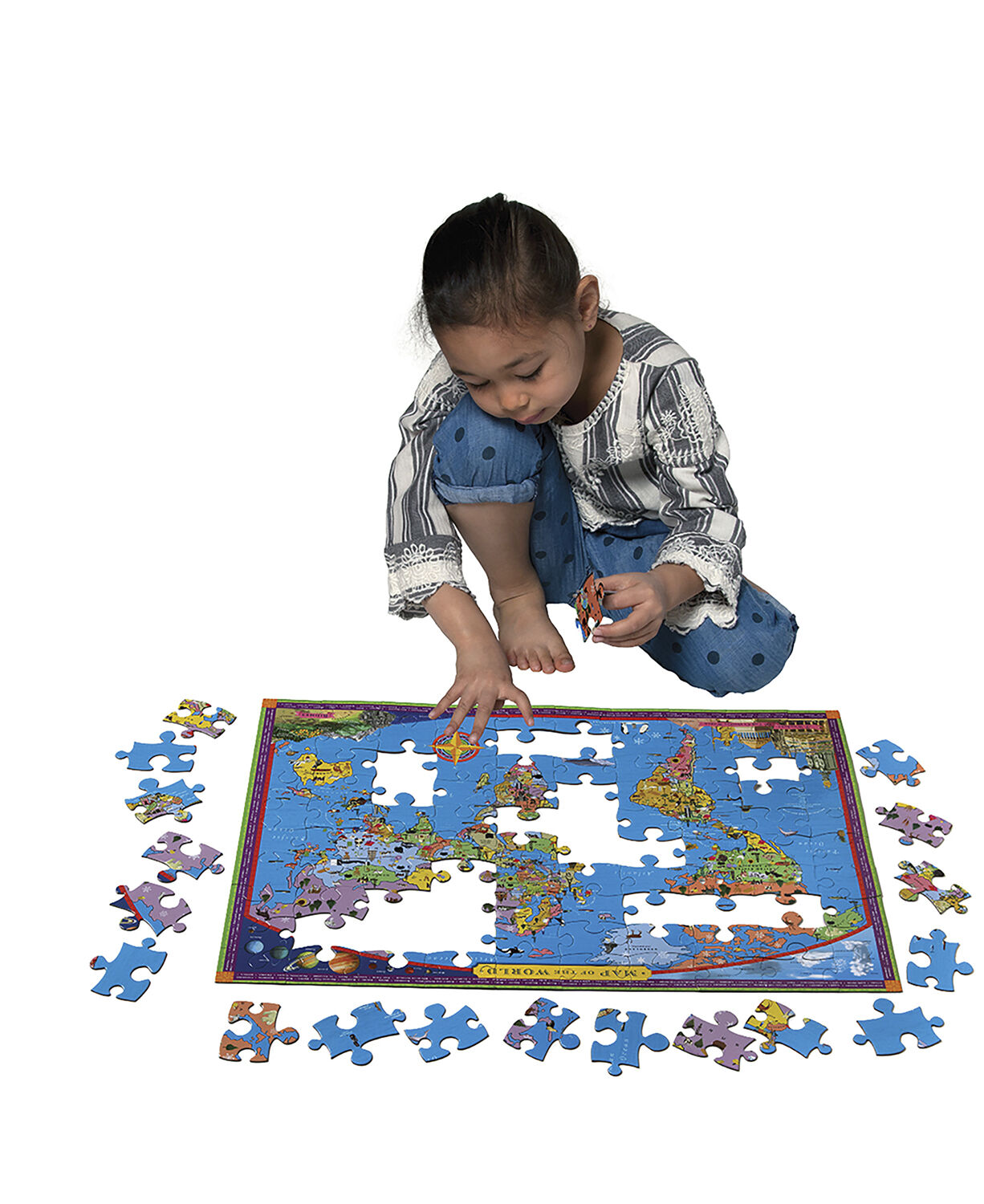 eeBoo - Puslespil 100 brikker - Verdenskort