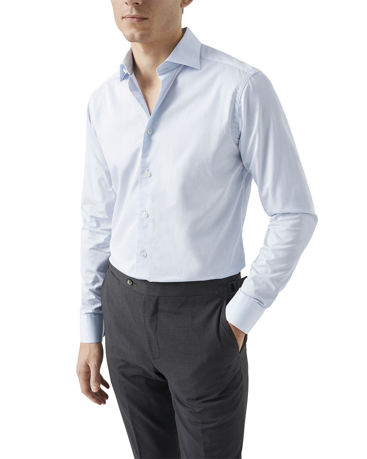 Contemporary Fit White Solid Elevated Twill Shirt