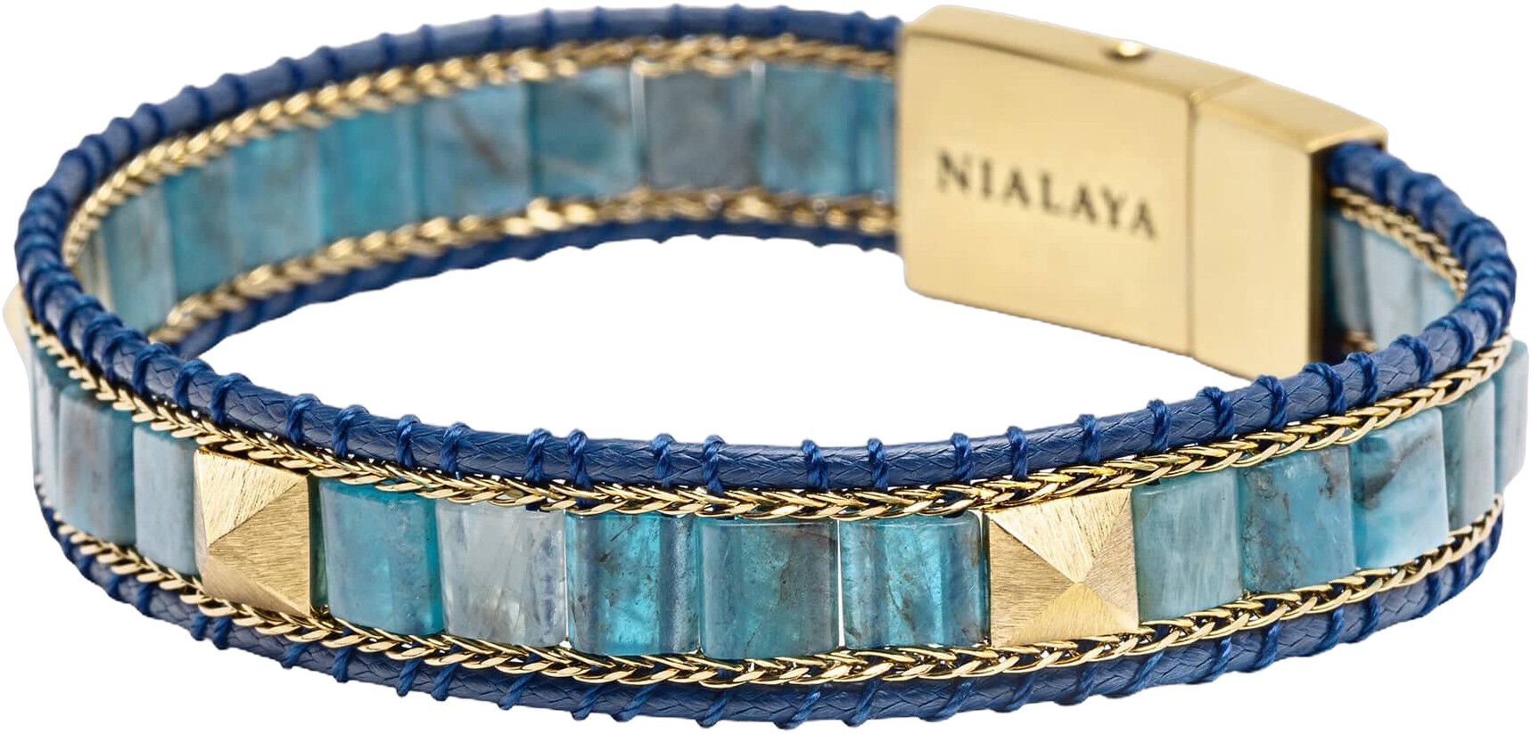 Blue Apatite Stud Bracelet
