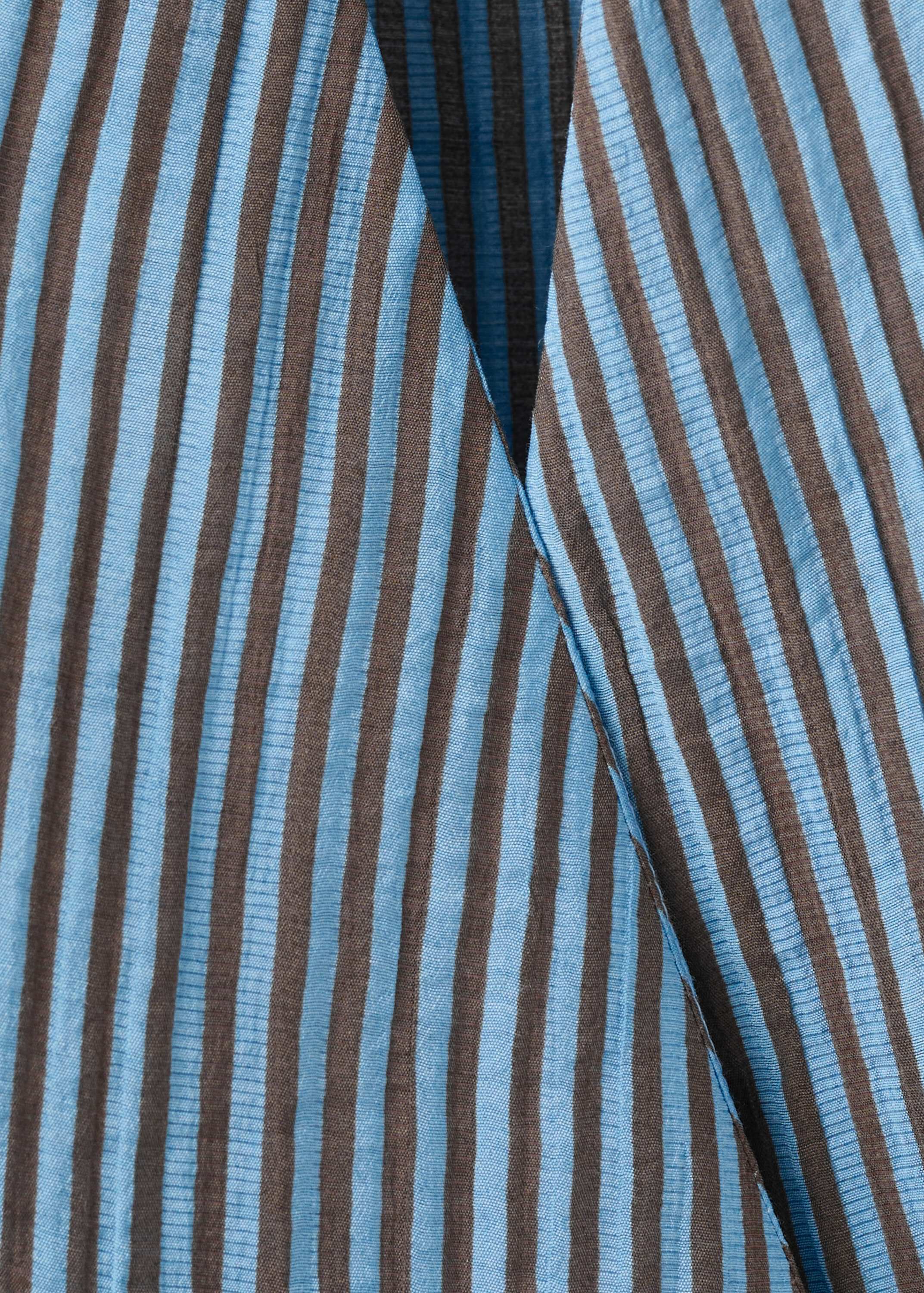 Cross-front striped blouse