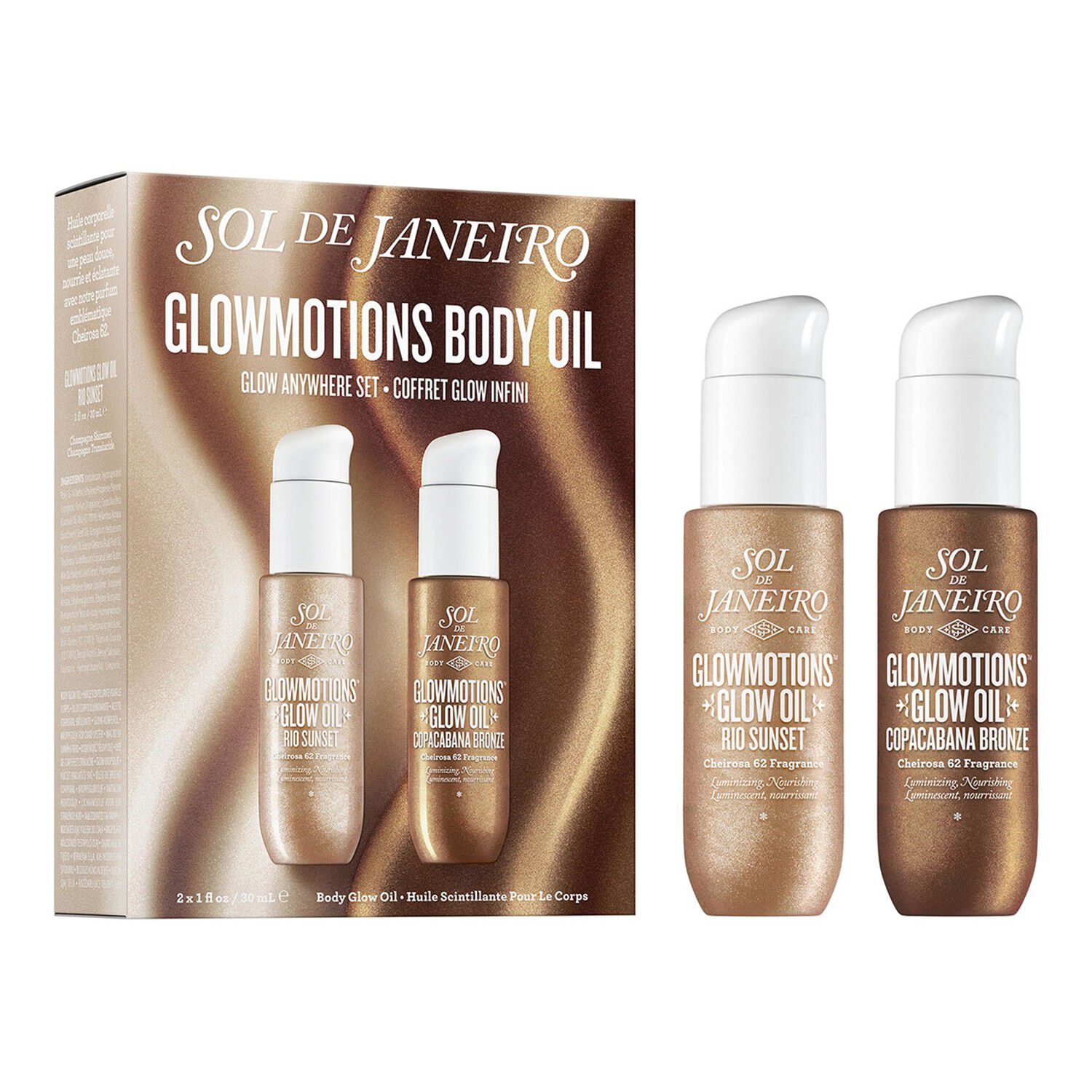 Glowmotions Set - Set med skimrande & n&auml;rande kroppsoljor
