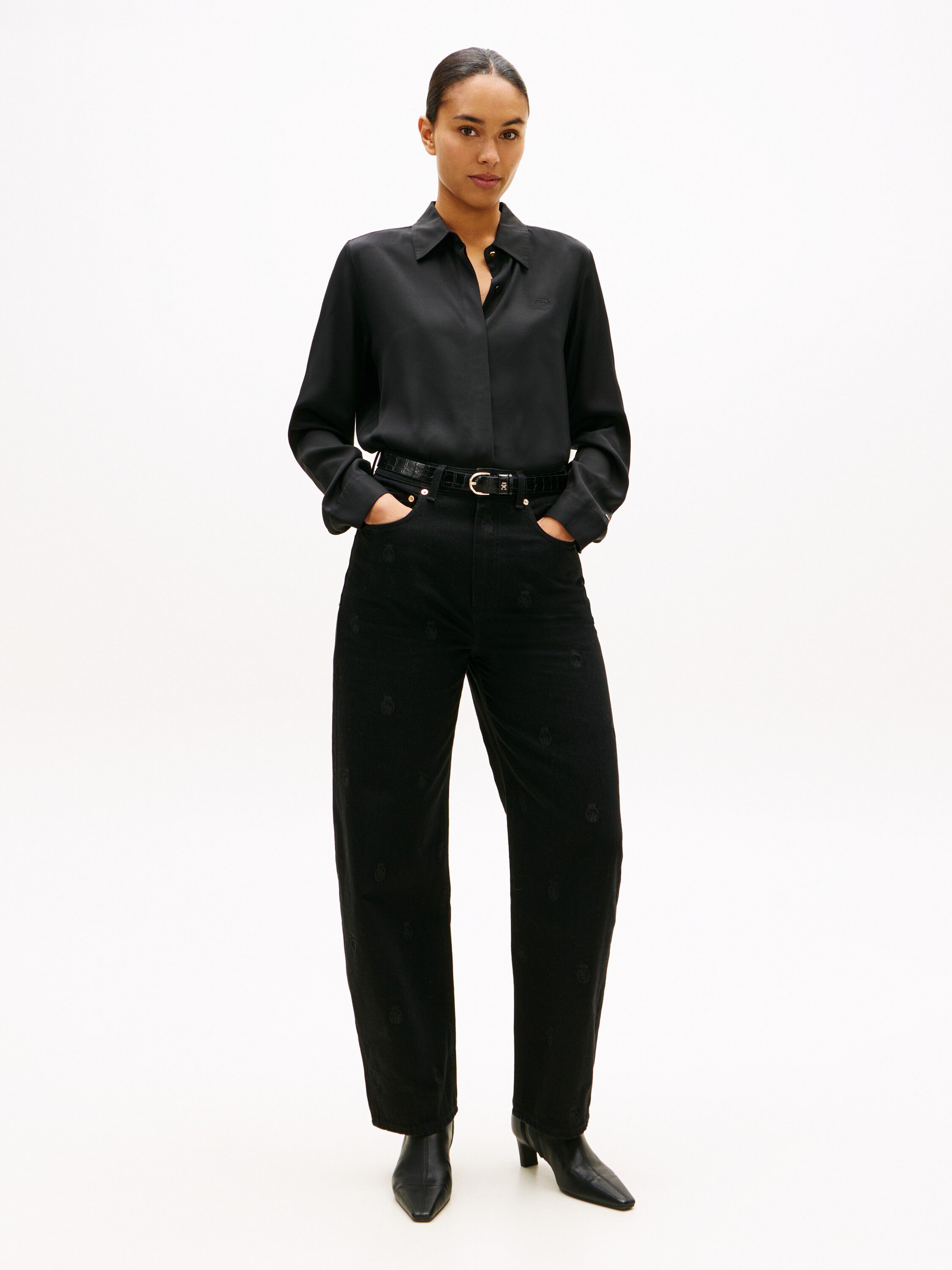 Regular Fit Concealed Placket Twill Shirt