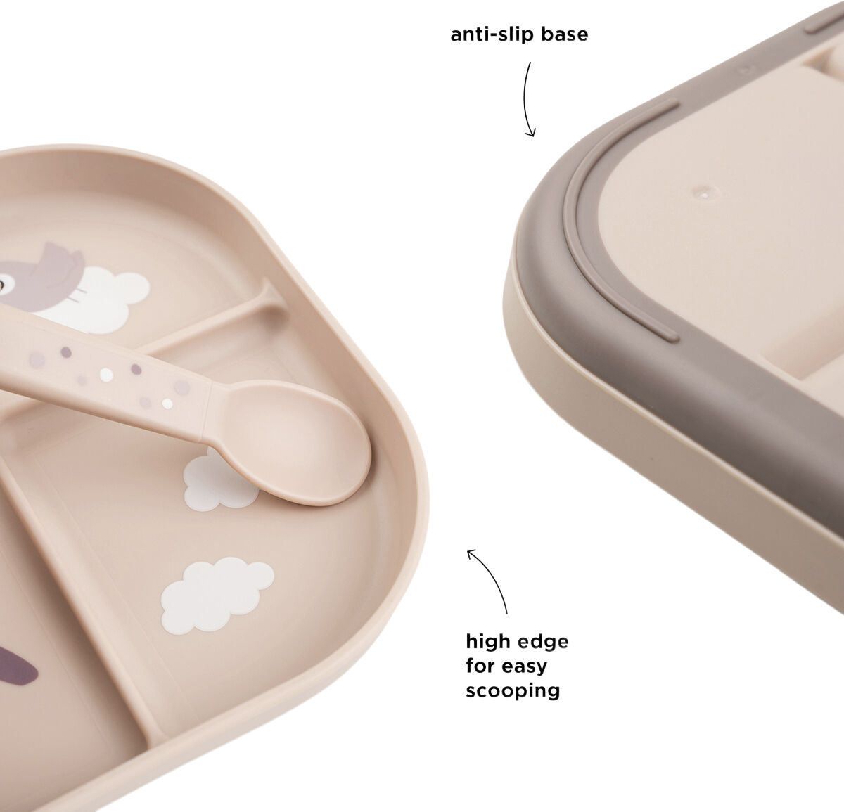 Foodie inddelt tallerken Happy clouds Pudder