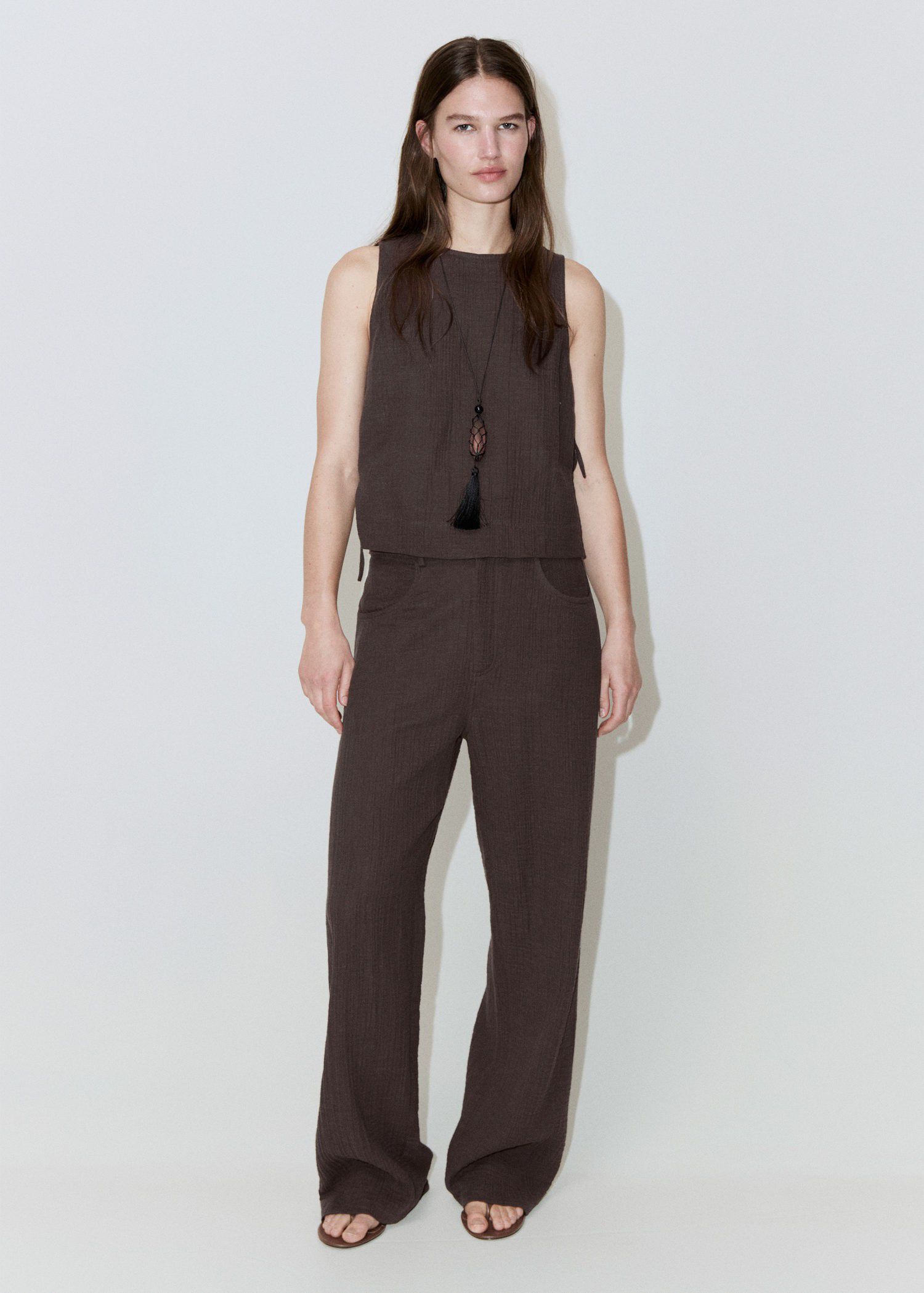 Side-tie batiste top