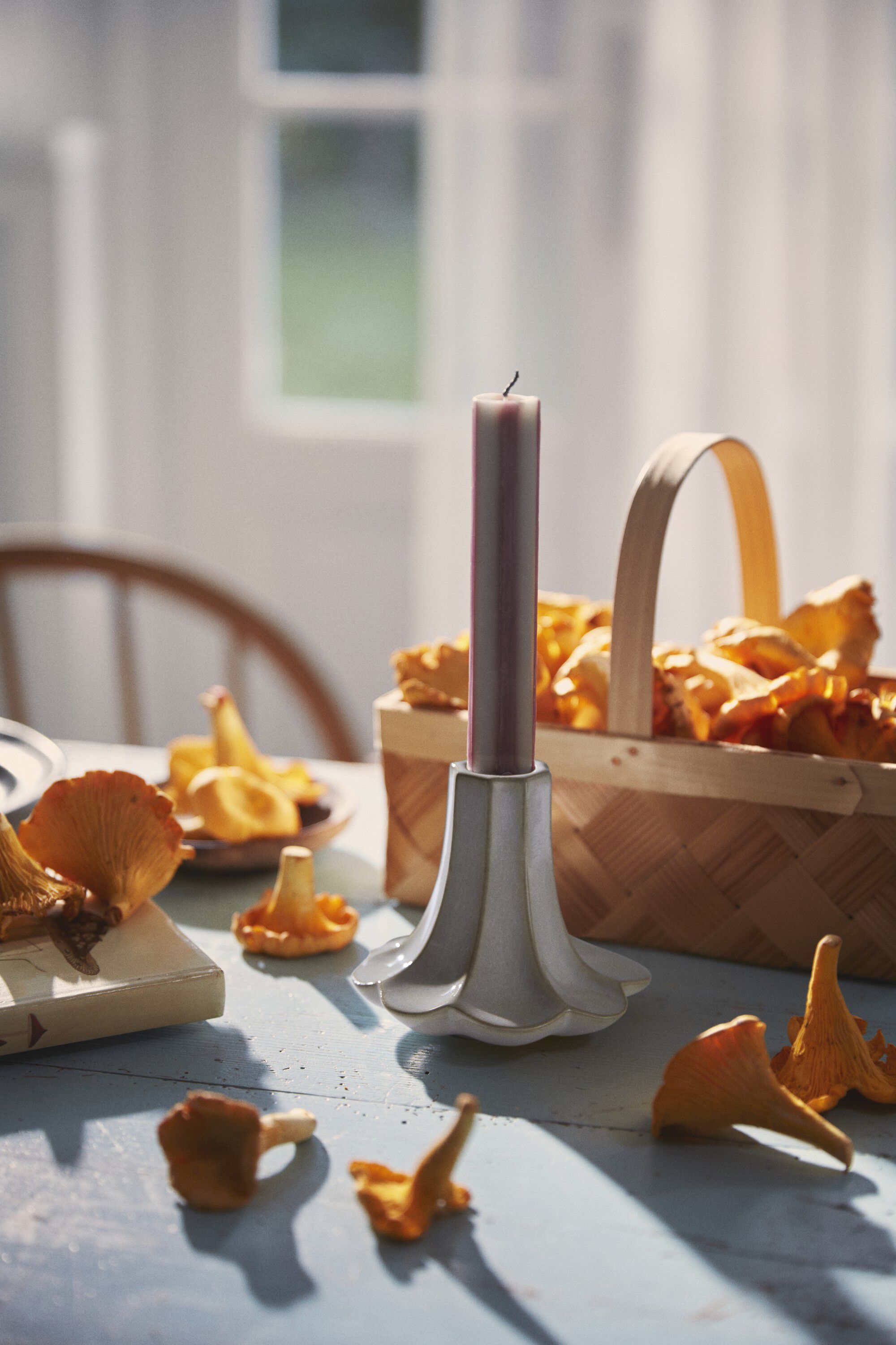 Kantarel Lysestage H10 cm sand