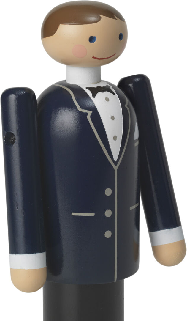 Brudgom H12 cm bl&aring;/sort/hvid