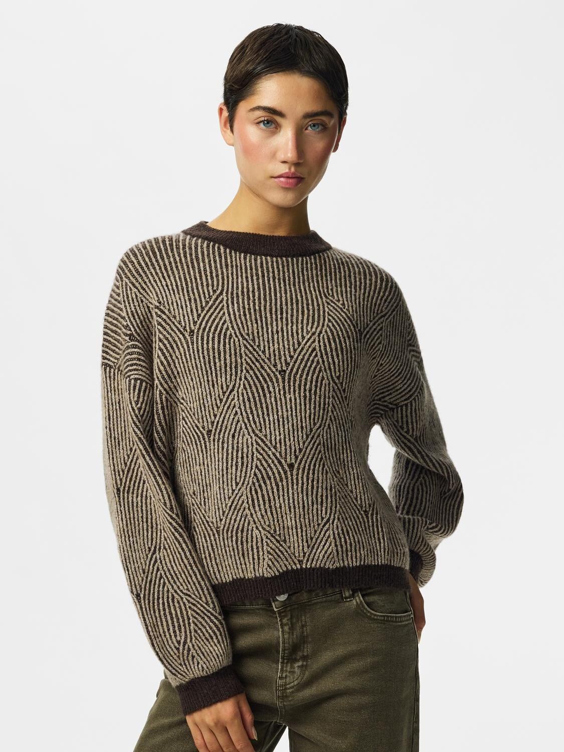 Pcjenna Ls O-Neck Knit Noos Bc