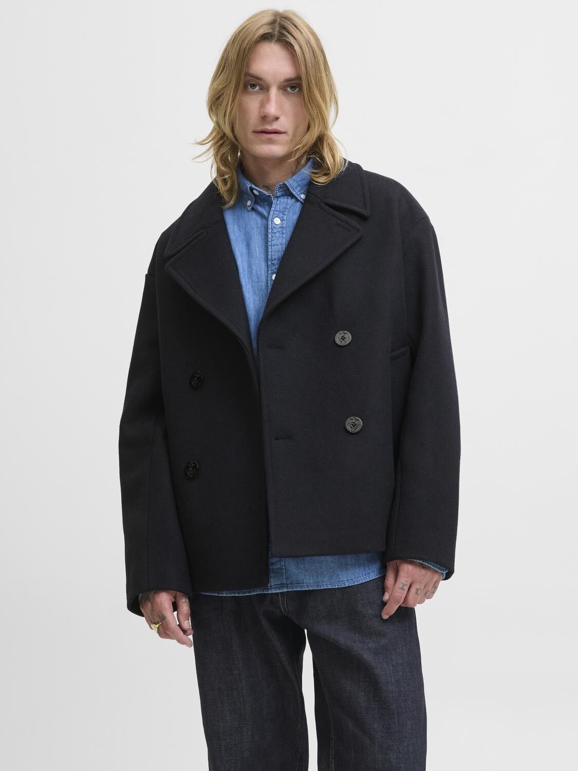 JPRBLUASHER WOOL BLEND PEACOAT
