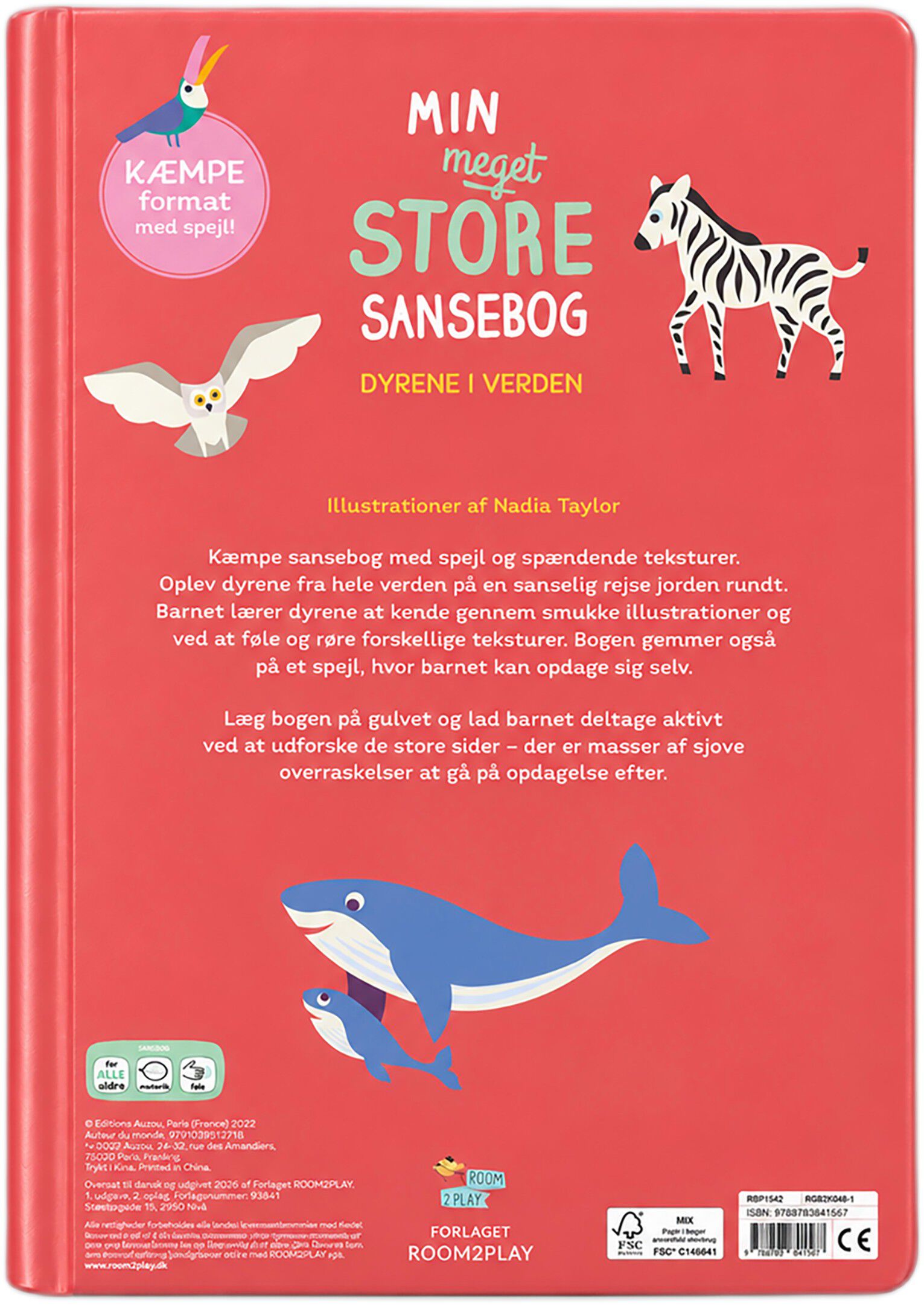 Forlaget ROOM2PLAY - Min meget store sansebog - Dyrene i ver