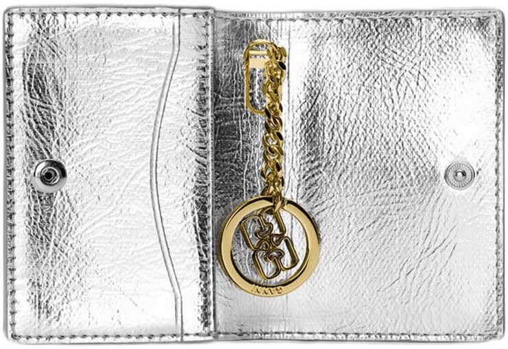 Ganni Bou Flap Card Holder Metallic