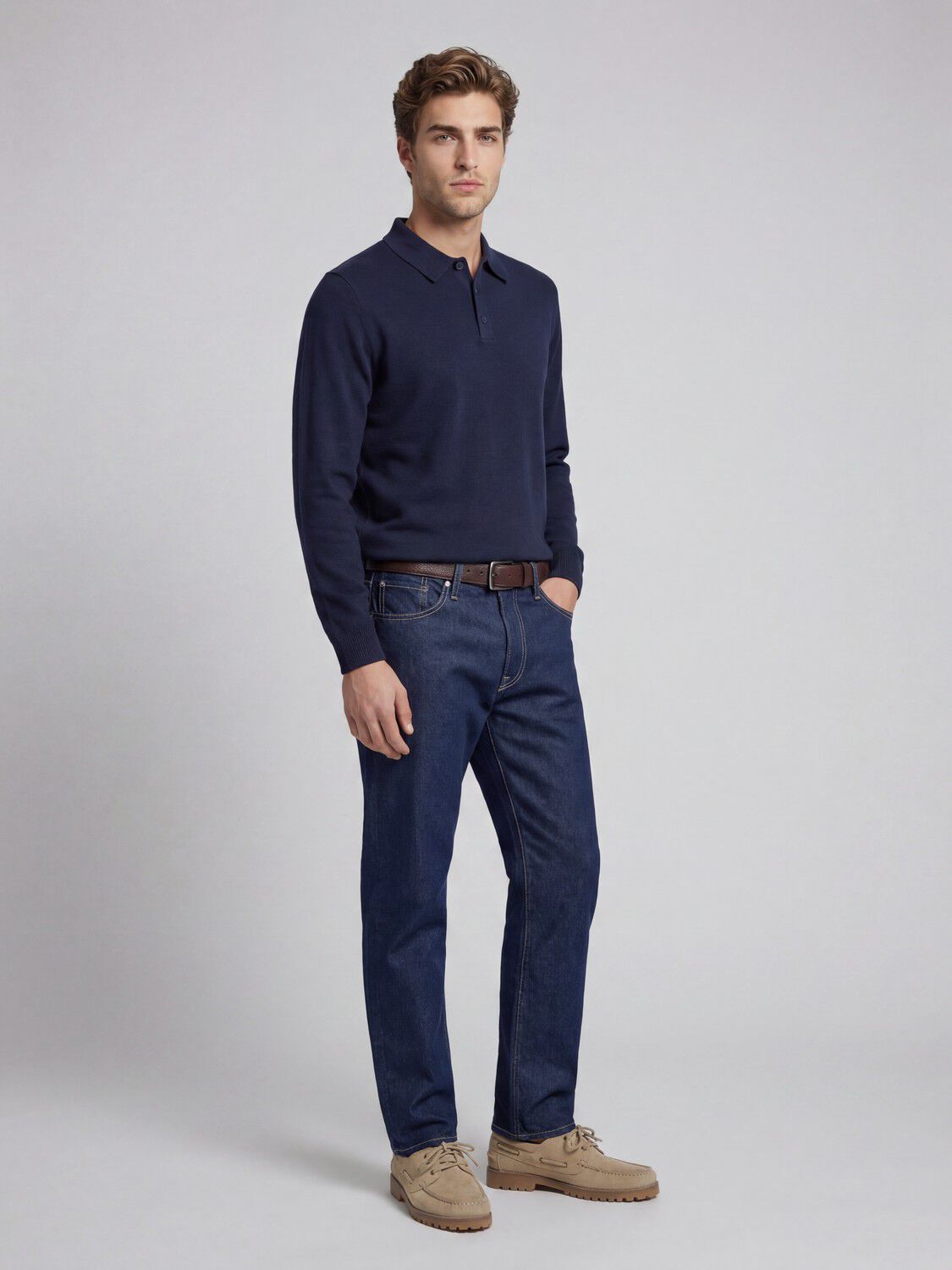 JREBCALLUM KNIT POLO NECK LS
