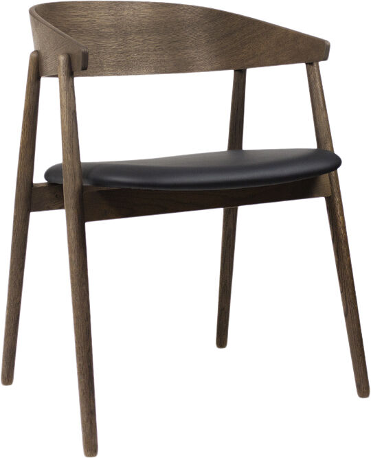 AC2 armchair, Smoked oak, Leather Black