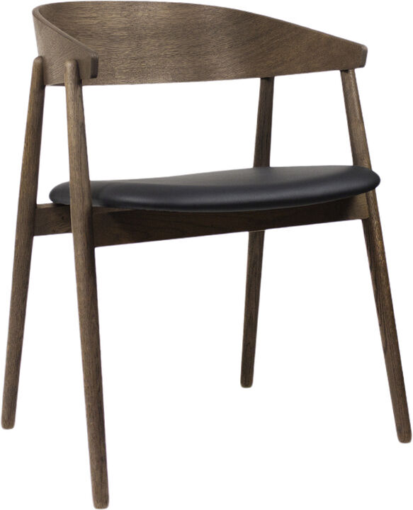 AC2 armchair, Smoked oak, Leather Black