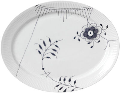 Black Fluted Mega fat oval 34,5 cm dekor nr. 2