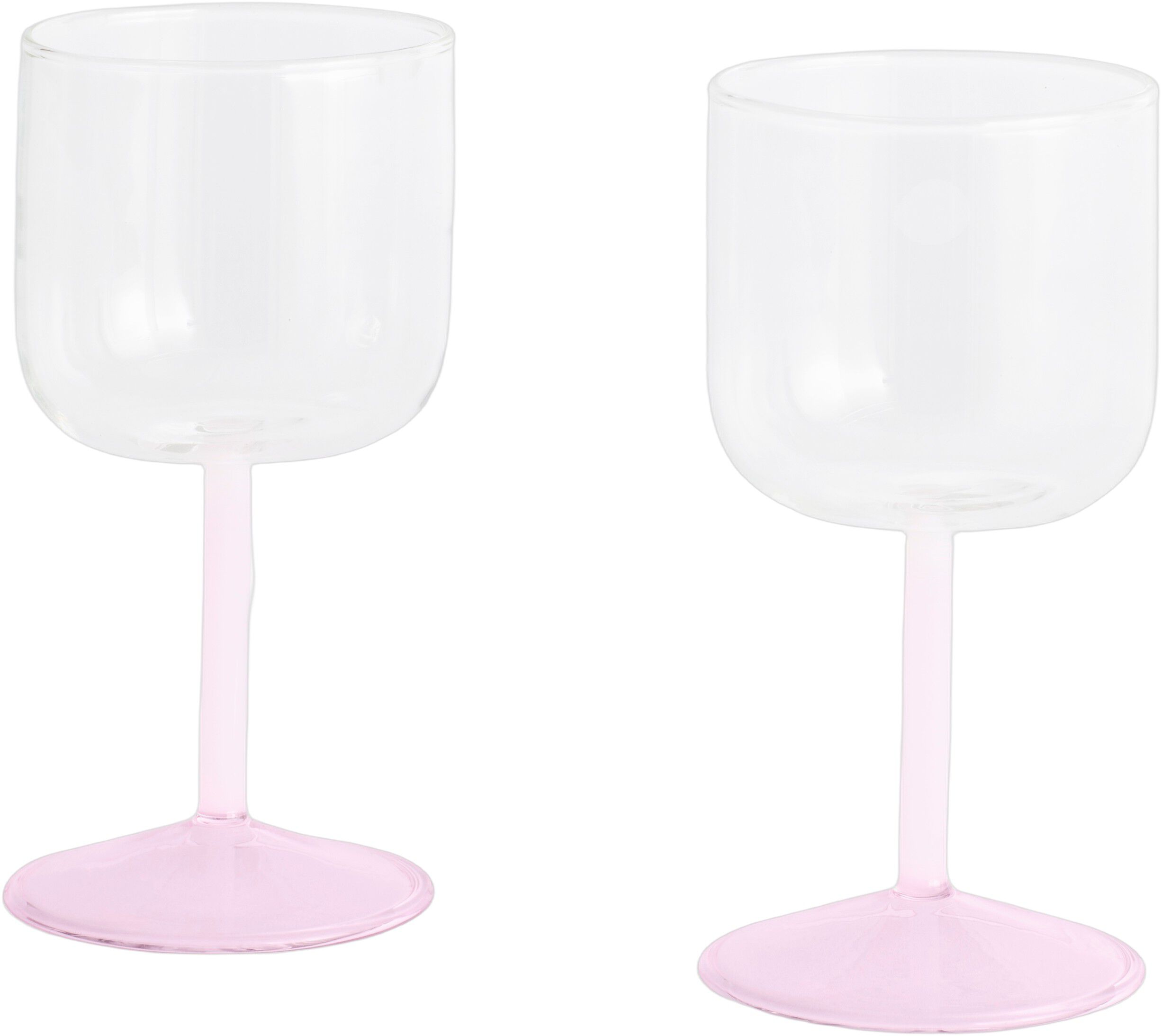 Tint Wine Glass-Set of 2-Clear, jade light pink and light pink